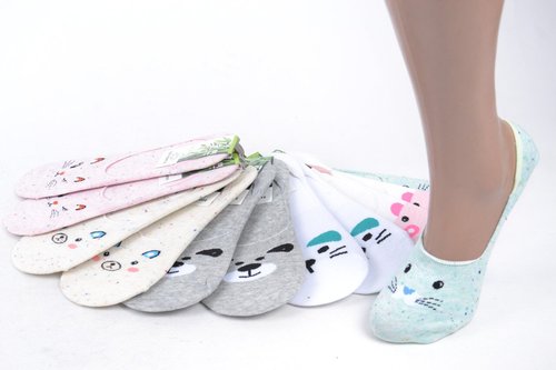 Жіночі шкарпетки-следки Бамбуков з візерунком (SL801/11) | 12 пар