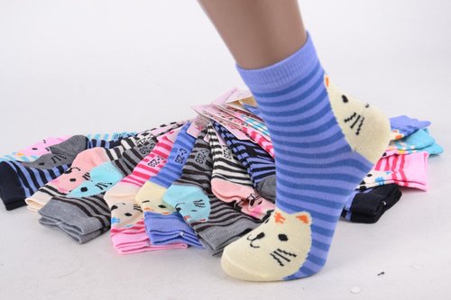 Дитячі шкарпетки на дівчинку з візерунком (TKC0218/31-34) | 12 пар