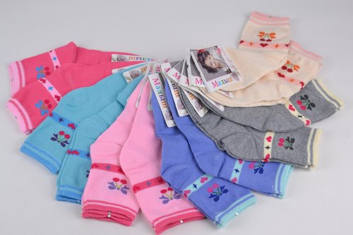 Дитячі Бавовняні шкарпетки на дівчинку (Арт. C261/M) | 12 пар