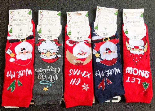 Шкарпетки жіночі Merry Christmas "AURA" COTTON (Арт. SNP518/35-38) | 5 пар