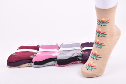 Шкарпетки жіночі з малюнком "Золото" Бавовна (Арт. C584-1) | 12 пар