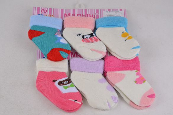 Дитячі шкарпетки на дівчинку Махра Cotton (CB8013) | 12 пар