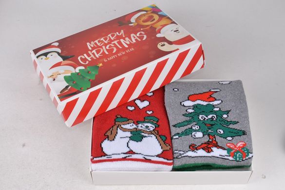 Носки женские "Merry Christmas" в подарочной упаковке (Aрт. Y107/2) | 1 компл.