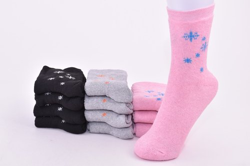 Шкарпетки жіночі "Сніжинки" МАХРА ХЛОПОК (Арт. MEM32702) | 12 пар