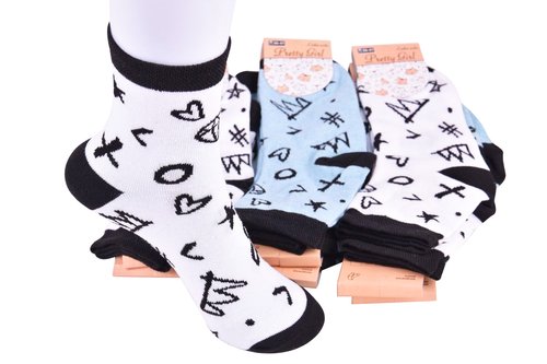 Шкарпетки жіночі з малюнком ХЛОПОК (Арт. ME32126) | 12 пар
