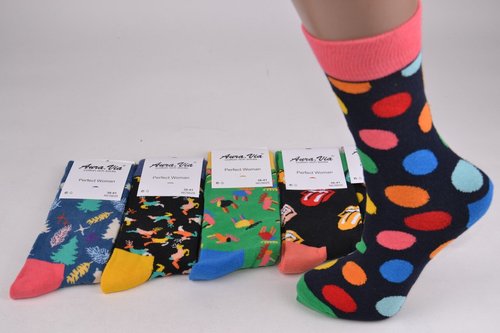 Жіночі шкарпетки з малюнком "Cotton" (Арт. NC5625) | 30 пар