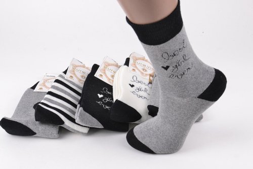 Жіночі шкарпетки з малюнком Махра "Cotton" (Арт. NV2056/35-38) | 5 пар