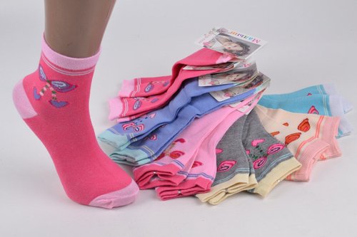 Дитячі Бавовняні шкарпетки на дівчинку (Арт. C263/S) | 12 пар