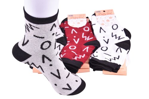 Шкарпетки жіночі з малюнком ХЛОПОК (Арт. ME32125) | 12 пар
