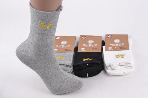 Жіночі шкарпетки з вишивкою "Cotton" (Арт. NPX1801) | 30 пар