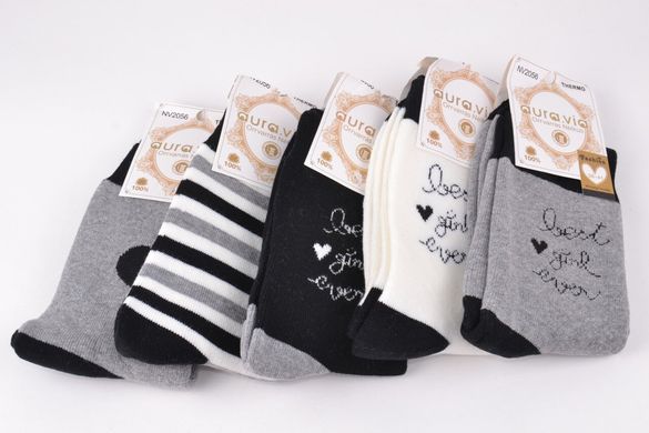 Жіночі шкарпетки з малюнком Махра "Cotton" (Арт. NV2056/38-41) | 5 пар
