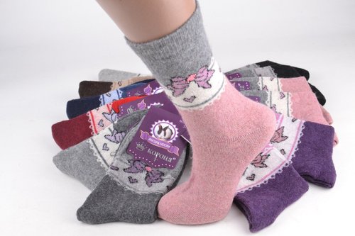 Жіночі шкарпетки "КОРОНА" Вовна Ангора (Арт.LKB2353-1) | 12 пар