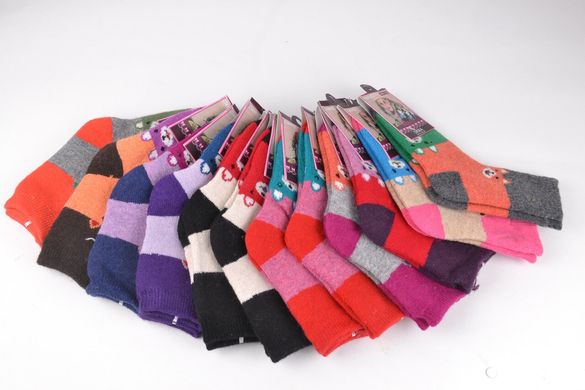 Дитячі шкарпетки на дівчинку ШЕРСТЬ (арт. TKC721-6M) | 12 пар