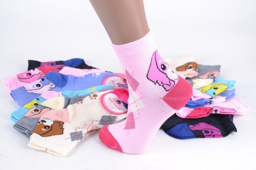 Дитячі шкарпетки на дівчинку з візерунком (TKC218/31-34) | 12 пар