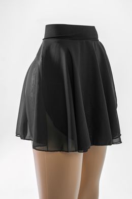 Черная детская юбка из шифона для танцев № 1=116-122см