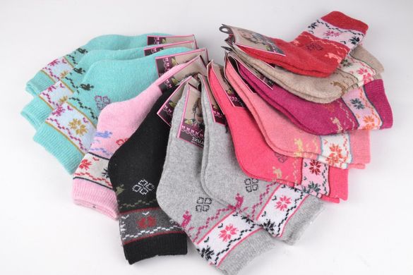 Дитячі шкарпетки на дівчинку ШЕРСТЬ (арт. TKC721-10M) | 12 пар