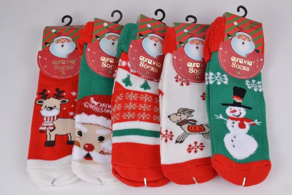 Дитячі шкарпетки із зимовим малюнком МАХРА "Cotton" (Арт. SGV69/32-35) | 5 пар